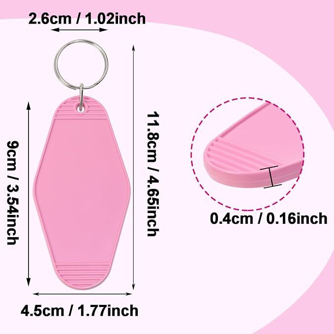 8PCS Motel Keychain Blank Hotel Key Tags Holder - Image 2