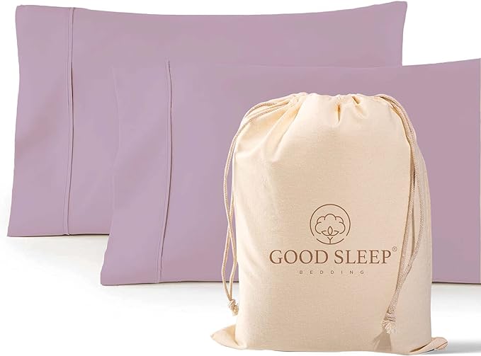 1000 TC Lavender Standard Pillowcases Set of 2 100% Egyptian Cotton Pillow Cases by GoodSleepBedding