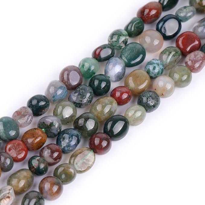 HAAMIIQII Natural Indian Agate Pebble Stone 5-8mm Small Irregular Freeform - Image 2