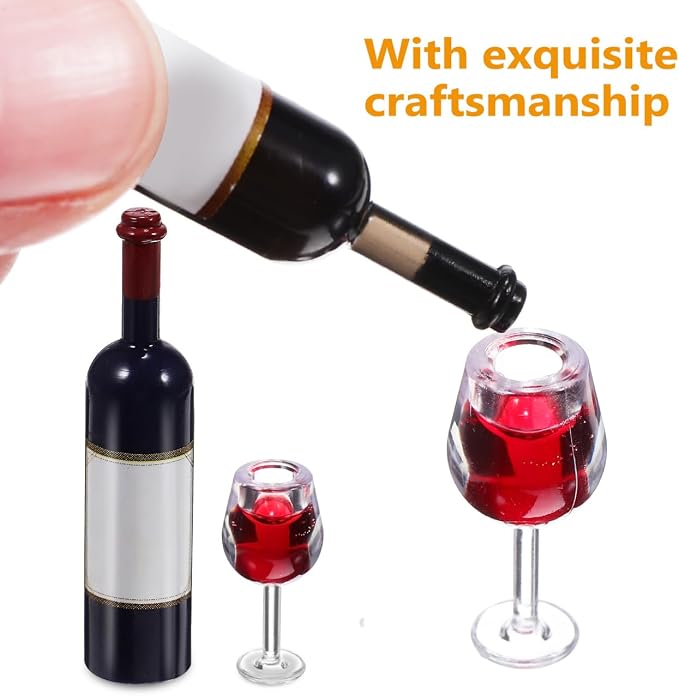 Homoyoyo Miniature Wine Glasses and Bottles Set 18pcs - Image 4