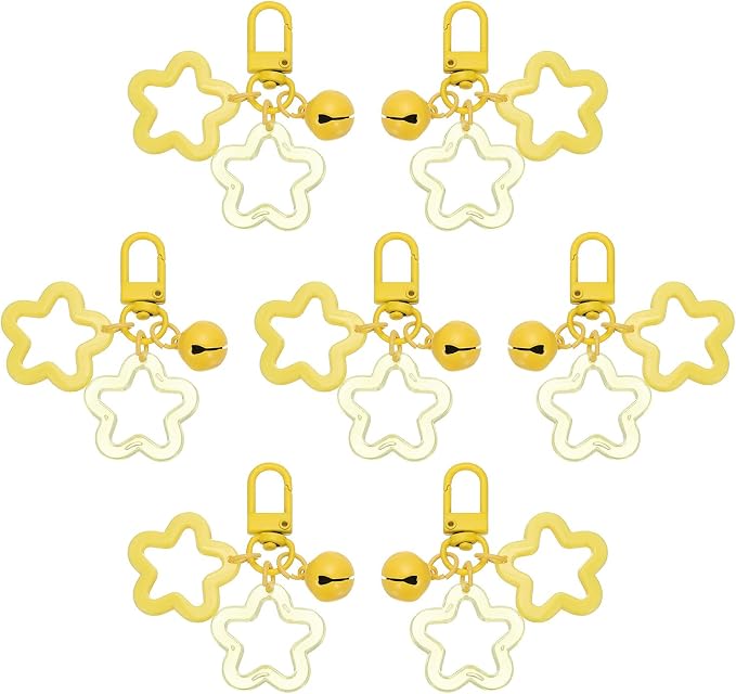 PATIKIL Star Keychain, Candy Color Acrylic Pentagram Keychain Stars Charms Bell by PATIKIL