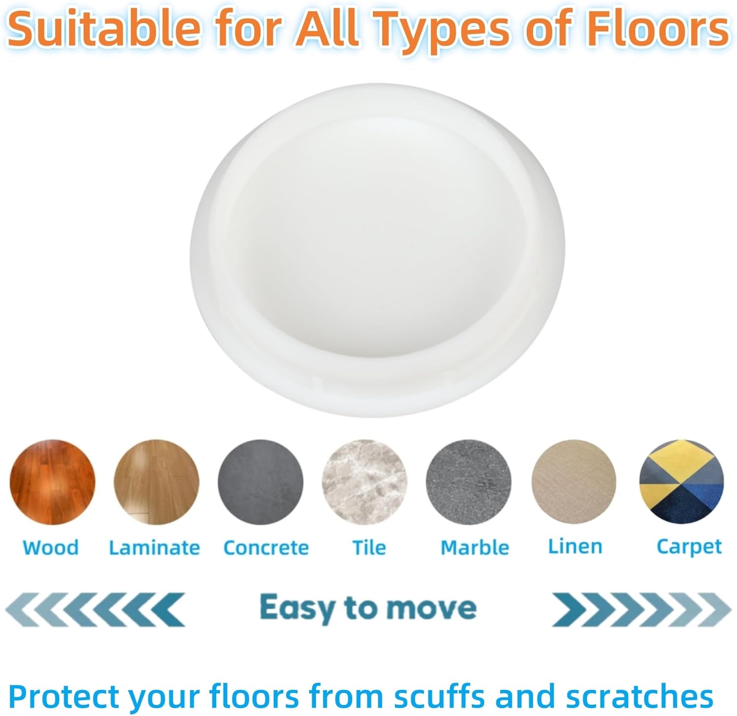 Wrought Iron Patio Furniture Feet Caps - Furnigear 1.33" Round Plastic Outdoor Chair Leg Caps, Floor Protectors for Metal Chairs & Tables, Patio Furniture Replacement Rubber Feet (24 Pack, White)