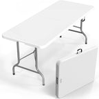 VINGLI 8 Foot Plastic Folding Table Portable Long Table by VINGLI