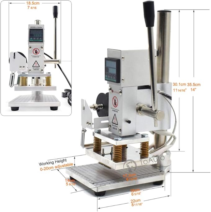 Upgraded Hot Foil Stamping Machine 10x13cm Leather Bronzing Pressure Mark - Image 7