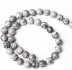 A+ Natural Map Jasper Gemstone Beads Gray Energy Stone Healing Power - Image 5