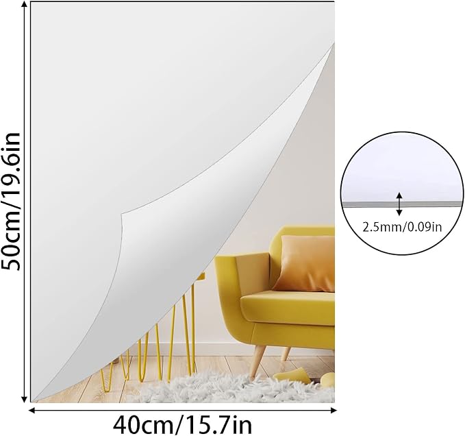 Acrylic Mirror Sheet for Wall, 15.7" x 19.6" x 1Pcs | Large Rectangular Mirror - Image 2