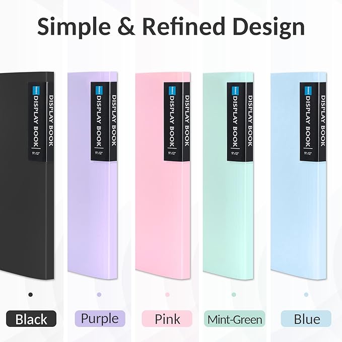 Sooez Art Portfolio 9"x12", 40 Pockets Large Folder Display 80 Pages, Heavy Duty - Image 3