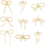 FASHEWELRY Alloy Bowknot Charms Links Golden Bow Tie Connector Charms Metal Bow - Image 7