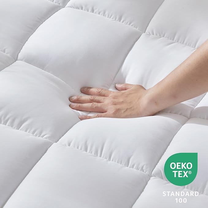 CozyLux Full Size Mattress Pad Pillow Top Cotton Cooling Mattress Topper 8-21" - Image 5