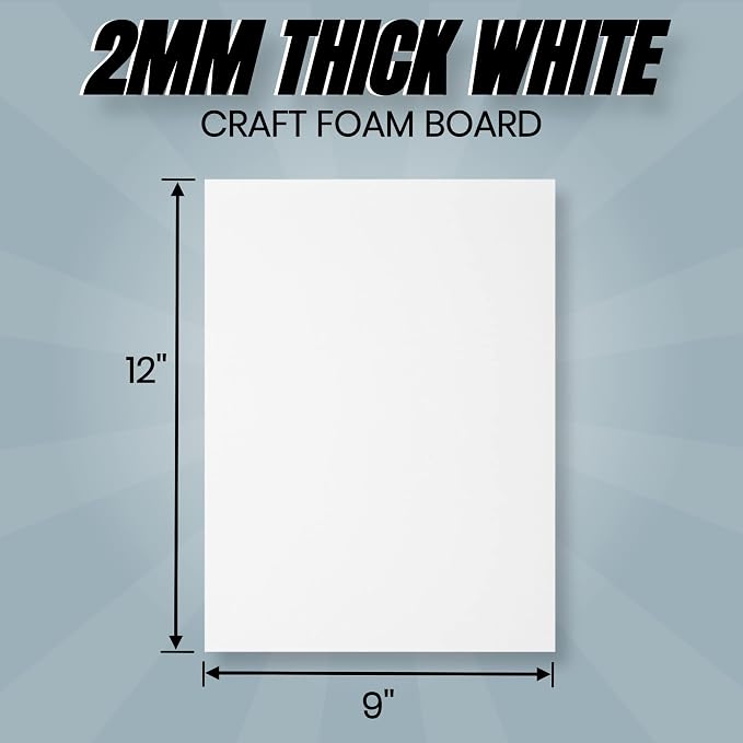 24 Ct Sheets White EVA Cosplay Foam in 9” x 12’’ Sheets; High Density Thick - Image 3