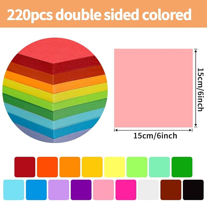Praisebank Pink Origami Paper, Double Sided Color, Origami Paper Kit - Image 2