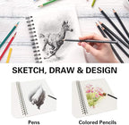 CONDA 9"x12" Sketch Book Set, 2 Pack, 120 Sheets, Spiral Bound Marker Pad - Image 4