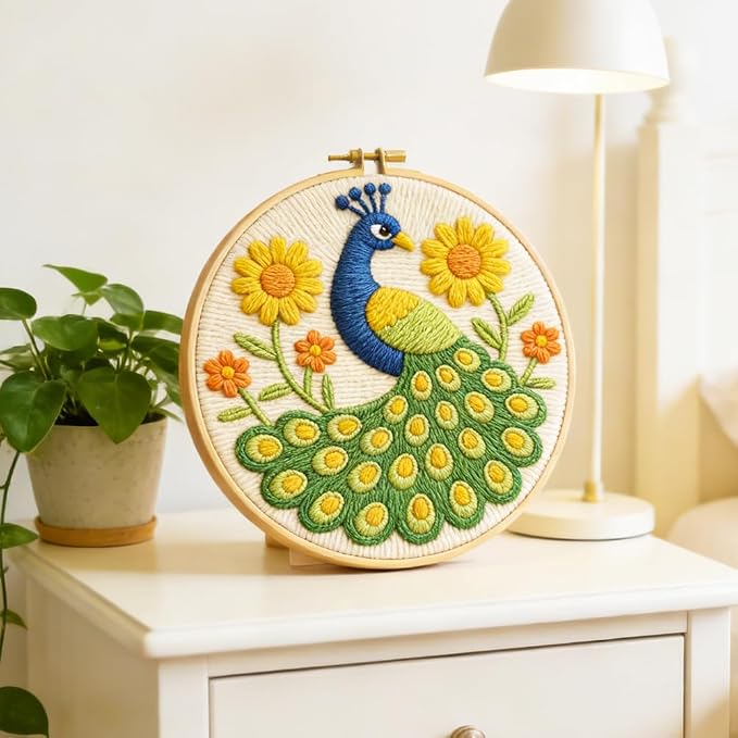 INFUNLY Peacock Flower Punch Needle Kit - Image 5