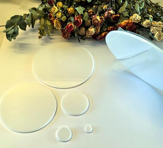 Set of 20 White Acrylic Discs, 1/8" Thick Round Transparent Circle Blanks - Image 9