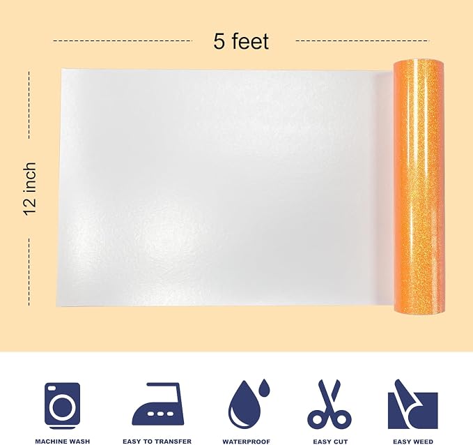 Glitter Puff Heat Transfer Vinyl, 12in X 5ft Iron on | 3D Puff, Wash No Fade - Image 2