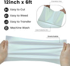 Chameleon HTV Vinyl, Gradient Iron On Vinyl White to Light Green 12" x6ft | - Image 3