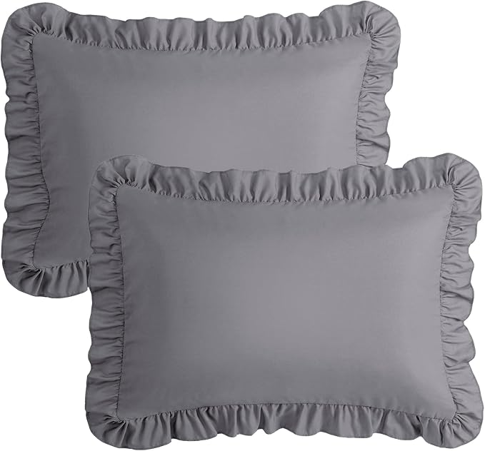 KKJIAF Ruffle Pillow Cases Standard Size Set of 2, Ruffled Pillow Covers - Image 7