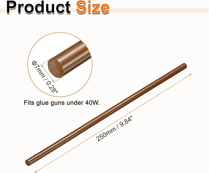 HARFINGTON 10pcs Hot Glue Sticks 0.28" Dia x 9.84" Long EVA Mini Hot Melt - Image 2