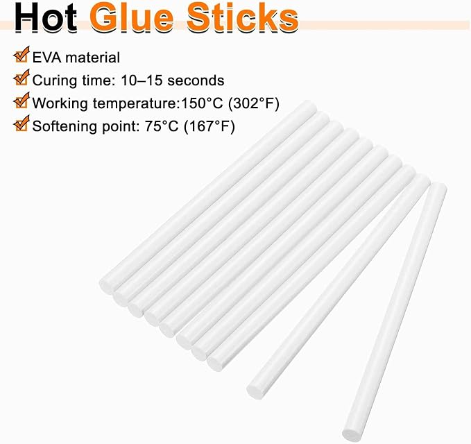 HARFINGTON 10pcs Hot Glue Sticks 0.43" Dia x 5.91" Long EVA Mini Hot Melt - Image 4