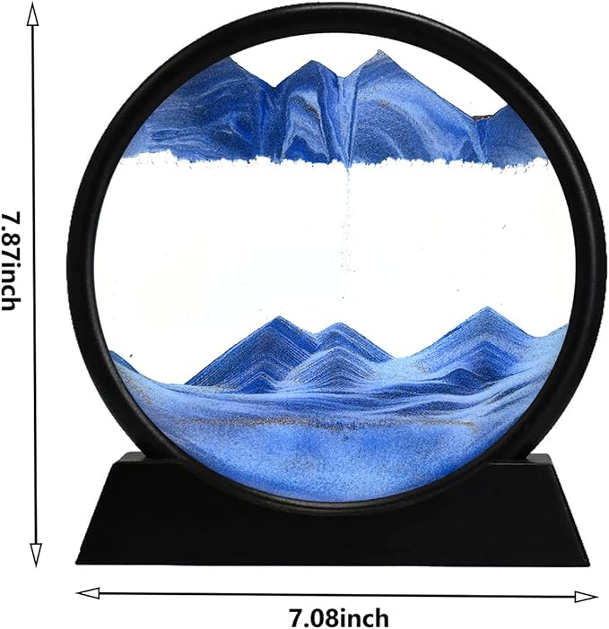 rysnwsu 3D Dynamic Sand Art Liquid Motion, Moving Sand Art Picture Round Glass - Image 6