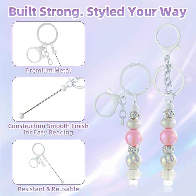 28 Pcs Beadable Keychain Bars - Image 6