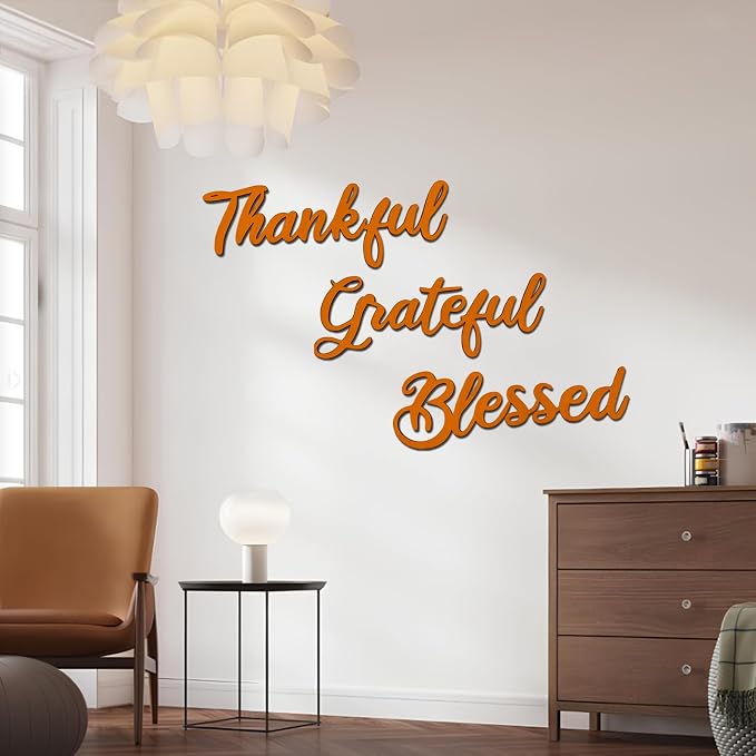 3 Pcs Unfinished Wood Thanksgiving Cutout Thankful Grateful Blessed Word - Image 6