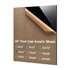 KINLINK 12x16 Plexiglass Sheets 1/8 inch Thick - 3mm Black Cast Acrylic Sheet by KINLINK