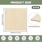 12 Pack Plywood Sheets, 7.87" x 7.87"x 5/64" Basswood Sheets | 2mm Basswood - Image 2