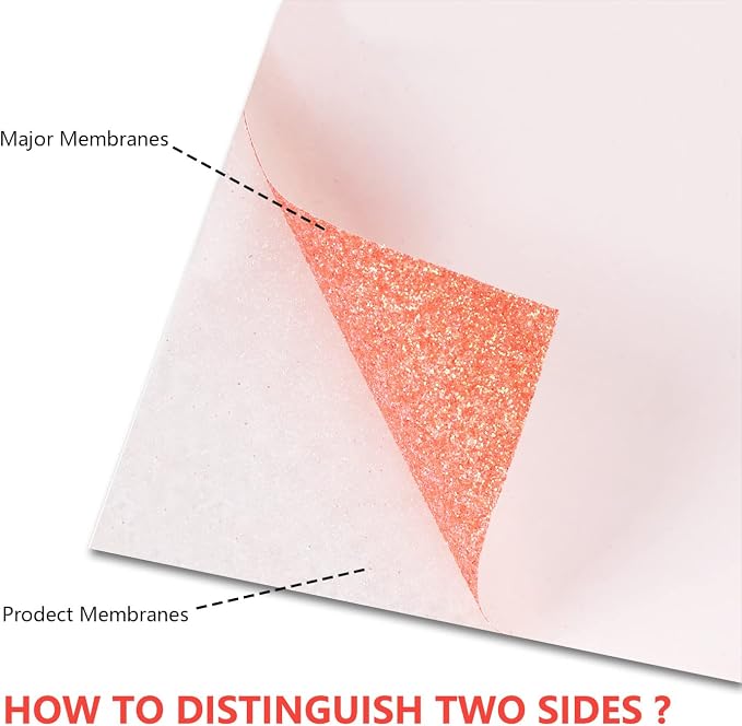 guangyintong Glow Glitter Orange Red Heat Transfer Vinyl HTV Rolls, Glitter HTV - Image 2