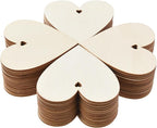 60pcs Unfinished Wood Heart-Shaped Cutouts - Image 6