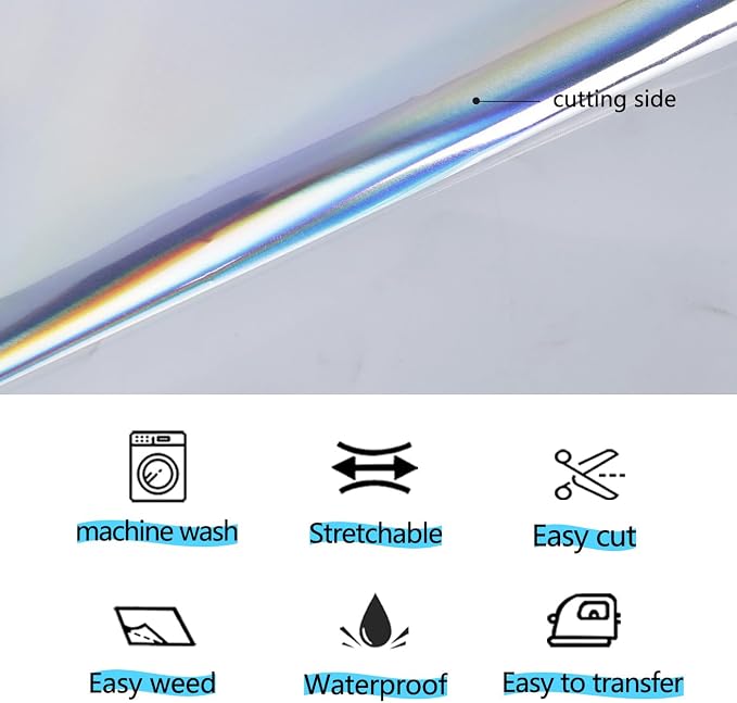 guangyintong Soft Metal Heat Transfer Vinyl Rainbow HTV Rolls, HTV Vinyl - Image 4