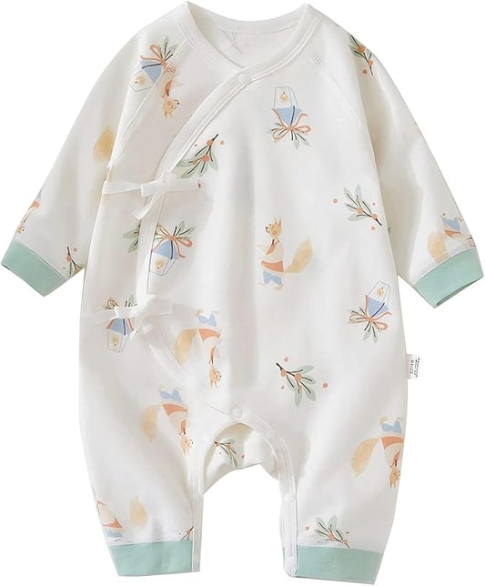 100% Organic Cotton Soft 0-6 Months Unisex Footless Newborn Baby Sleepers Pajamas Romper Boys Girls Long Sleeve