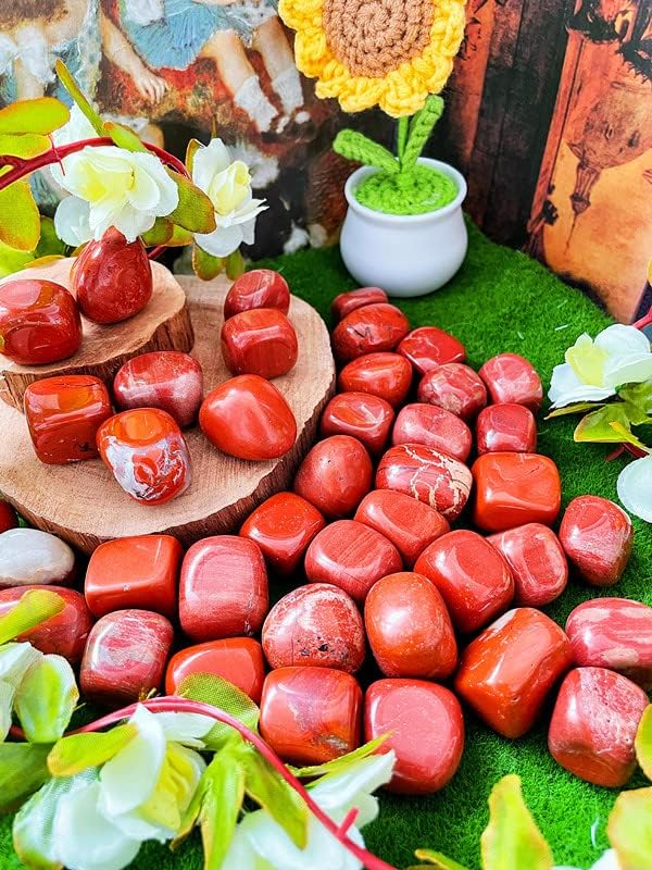 DUQGUHO Red Jasper Healing Crystals Stones Set Natural Tumbled Polished - Image 3
