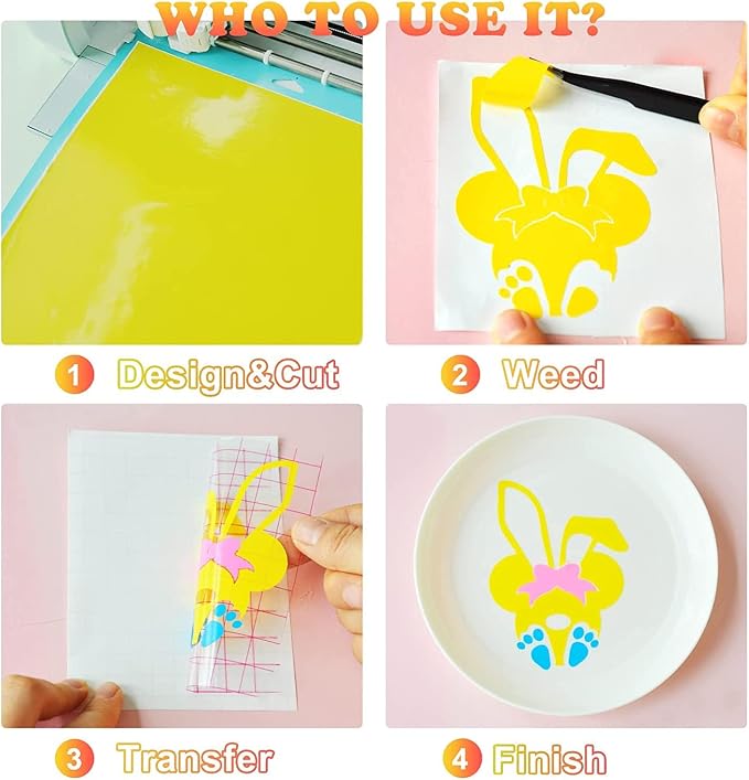 Bright Idea Permanent Vinyl, 25 Pack 12 "x 12" Vinyl Sheets Compatible - Image 3