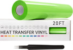 VinylRus Heat Transfer Vinyl-12” x 20ft Apple Green Iron on Vinyl Roll by VinylRus
