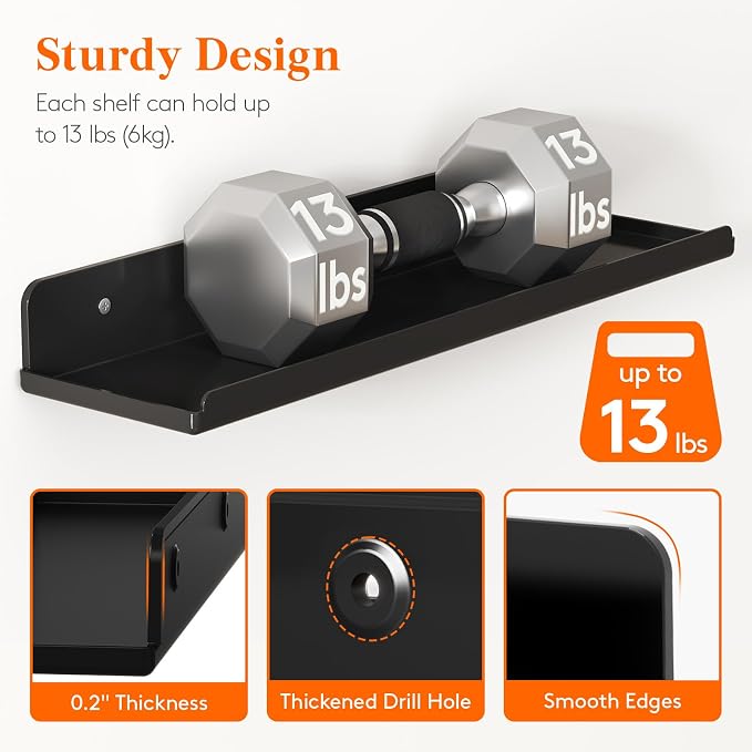 Lifewit Floating Shelves for Bathroom, Acrylic Display Shelf Wall Mounted for - Image 3