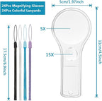 24 Pack Plastic Magnifier, Mini Magnifying Glass 5X and 15X Handheld Reading - Image 2