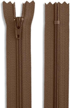 Nylon Coil Zipper 9 Inch Non-Separating Closed End – Light Brown – Replacement - Image 3