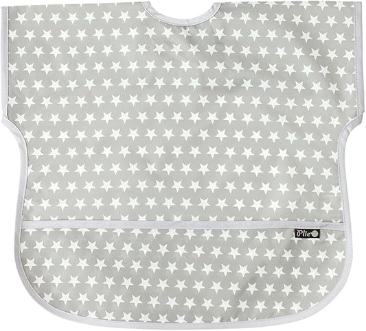 Short Sleeve Waterproof Bib for Toddlers – Feeding Apron for Mealtime, Daycare, Self-Feeding & Messy Play, Baby Bib