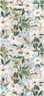 JOONOR Retro Gardenia Flowers Window Privacy Film, Gardenia Stained Glass by JOONOR