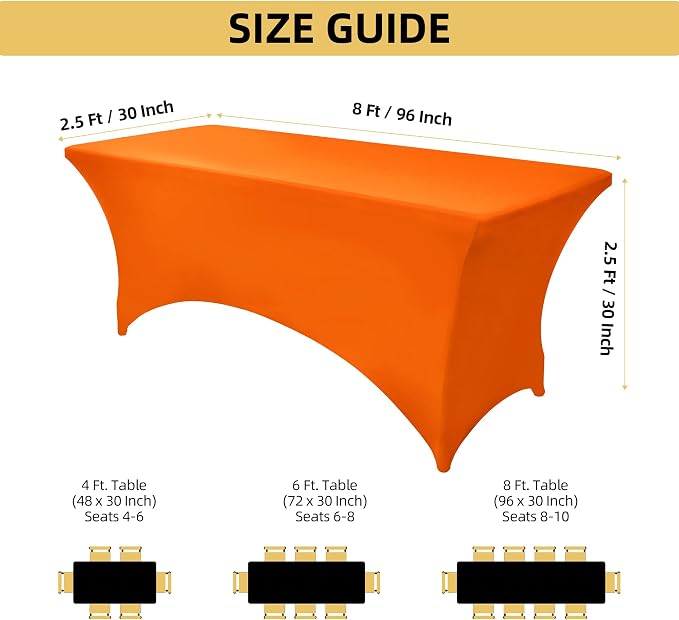 2-Pack 8ft Spandex Table Covers - Image 4