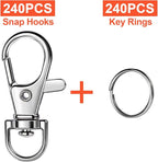 LEOBRO 480PCS Lobster Claw Clasps and Key Rings, Keychain Making Kit - Image 2
