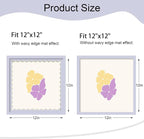 12x12 Picture Frame with Wavy Mat, Wooden Real Glass 12 x 12 Photo Frame - Image 2
