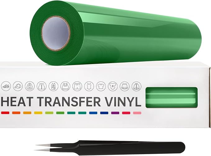VinylRus Heat Transfer Vinyl-12” x 20ft Grass Green Iron on Vinyl Roll by VinylRus