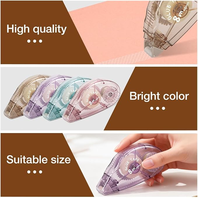Double Sided Tape Roller, 8 Pack Adhesive Scrapbook Tape Runner - Image 4