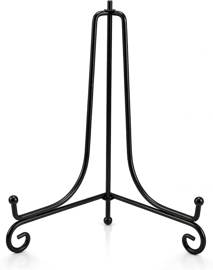 Artliving Plate Stands for Display, 10 Inch Black Iron Easel Plate Display by Artliving