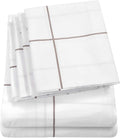 Queen Sheets Window Pane White by SweetHomeCollection