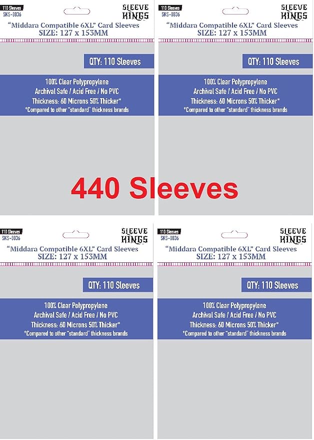 Sleeve Kings Middara Compatible 6XL Card Sleeves 127 X 153 mm by SleeveKings