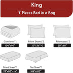MUXHOMO 7 Pieces King Comforter Set, Reversible Bed in a Bag King Size - Image 5