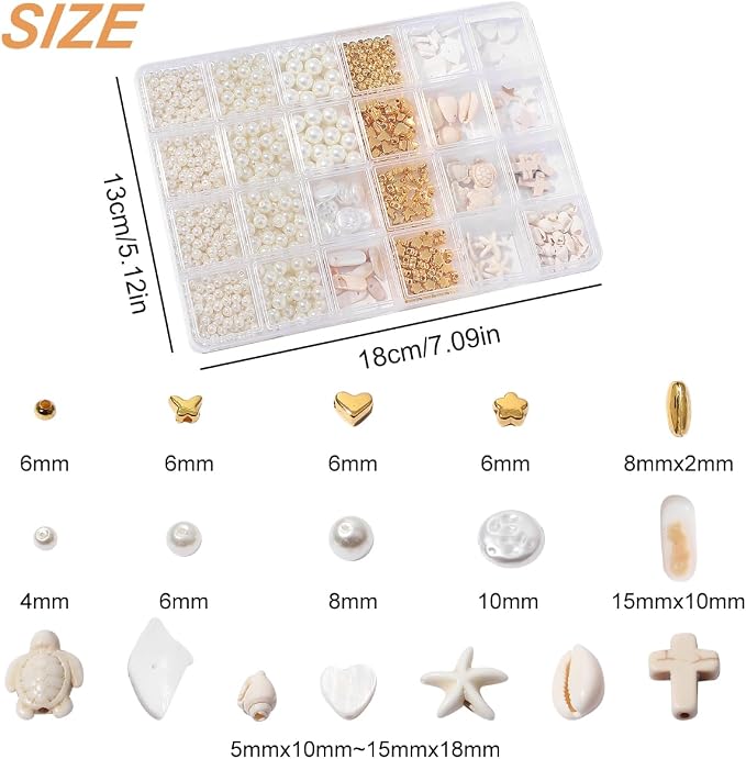 1000Pcs Pearl Beads for Bracelets Making -4mm 6mm White Pearl Beads - Image 2